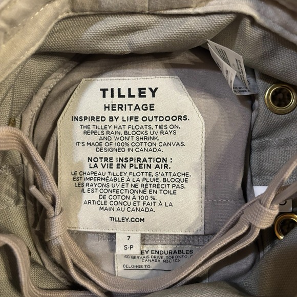 Tilley Heritage Tan Khaki Canvas Hat Size‎ 7 Outdoor Nature Hiking - Picture 6 of 6